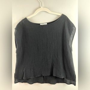 CJLA black blouse large, gauze material